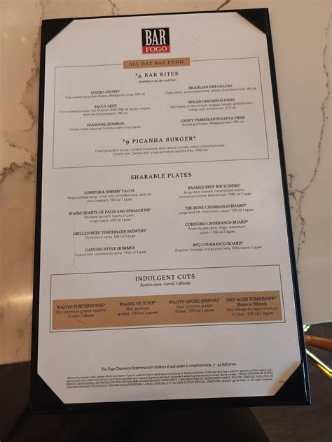 Fogo De Chao's Bar Menu has quality food, better drinks, better seating and better bartenders ...