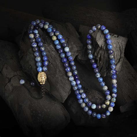 The Gracious Tranquility Buddha 108 Lapis Lazuli Tiger Eye Mala ...