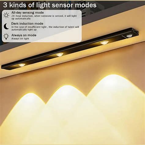 Sleek: USB-C Rechargeable LED Panel Light with PIR Motion Sensor, Moun