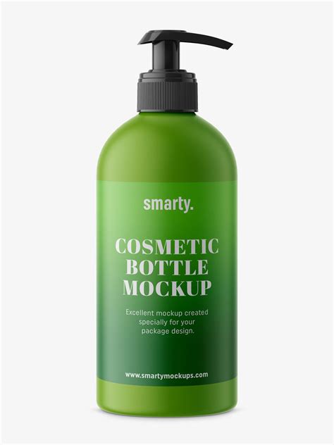 Universal matt bottle with pump mockup - Mockups Design