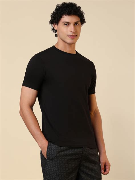 Sleepz Men Black Regular Fit Solid T-Shirt – MyRaymond