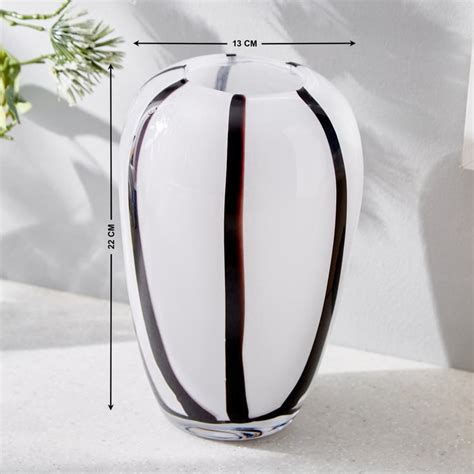 Buy Blanco Glass Striped Vase from Home Centre at just INR 1999.0