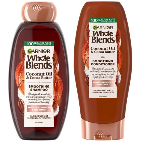 Garnier Whole Blends Coconut Oil And Cocoa Butter Smoothing Shampoo ...