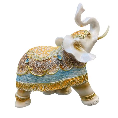 AUGEN Polyresin Elephant Idol Statue Showpiece for Home Decor ...