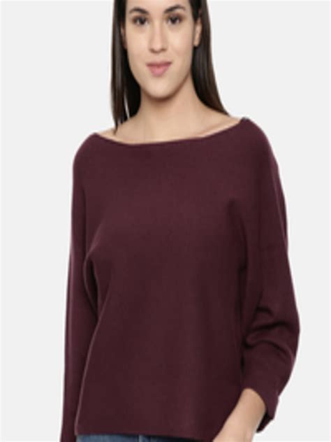 Buy ONLY Women Maroon Solid Sweater - Sweaters for Women 10687654 | Myntra