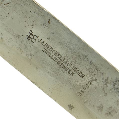 Original German WWII Early Motto Marked HJ Knife by J.A. Henckels Zwil ...