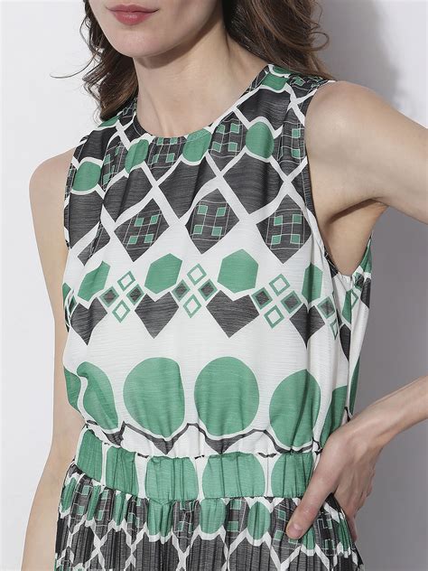 Green Geometric Print Jumpsuit