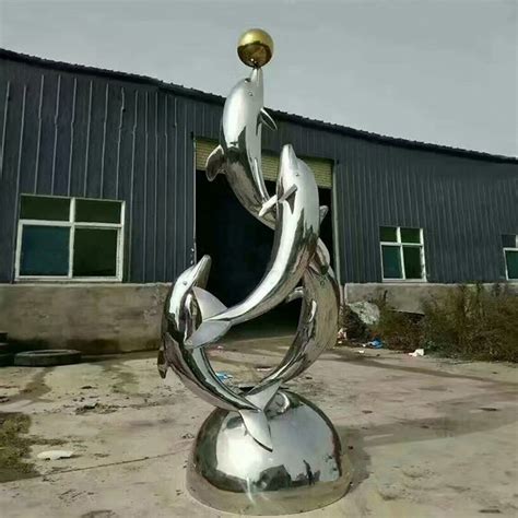 不锈钢鲸鱼动物雕塑-宏通雕塑
