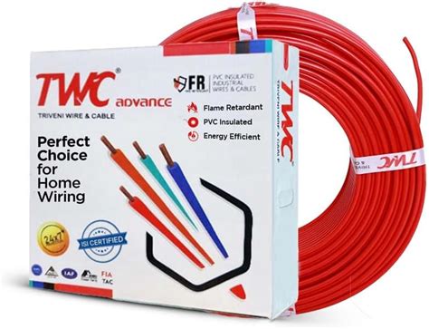TWC Advanced Single Core Electrical Wire |Red, 90 Meter, 4 SQ.MM. |PVC ...