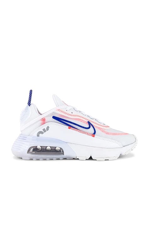 Nike Air Max 2090 Sneaker in White, Racer Blue Flash & Crimson | REVOLVE