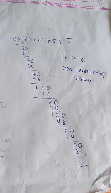 is 37/14 a terminating or non terminating decimal - Brainly.in