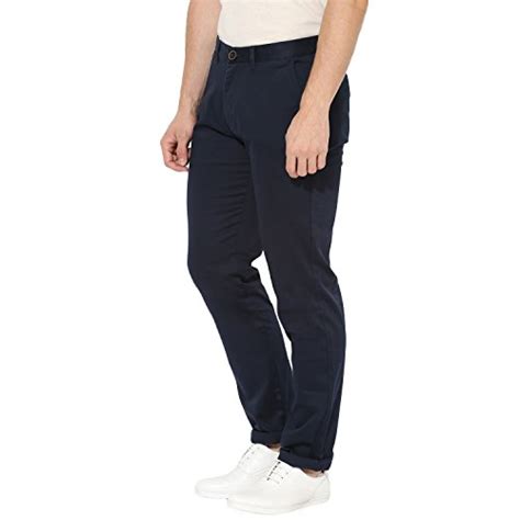 Red Tape Men's Slim Fit Cotton Casual Trousers (RTC6544_Navy_32W x 34L ...