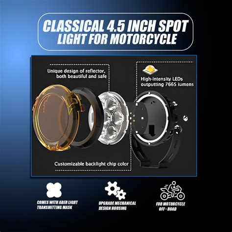Moto Genius VK 70 Pro 90W LED Fog Lights for Motorcycle | waterproof