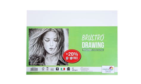 BRUSTRO Drawing Papers | 200 GSM, A3, Pack of 24 (20+4 Sheets ...