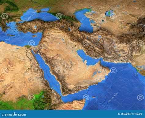 Middle East - High Resolution Map Stock Image - Image of environment, area: 96633437
