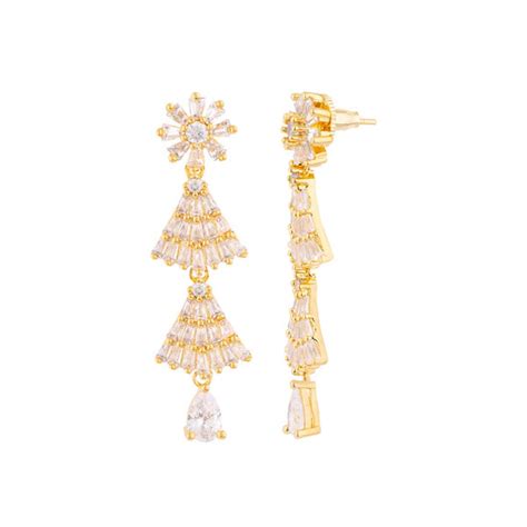 CZ Layered Triangles Earrings – VOYLLA
