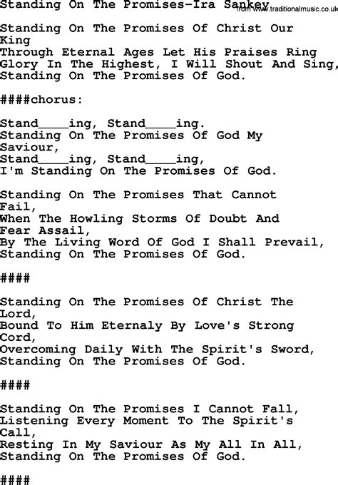 Standing On The Promises-Ira Sankey.txt by Ira Sankey - Christian Hymn ...
