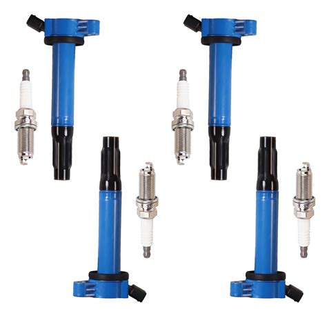 4 High Performance Ignition Coils and 4 Iridium Spark Plugs Compatible with Toyota Camry RAV4 ...