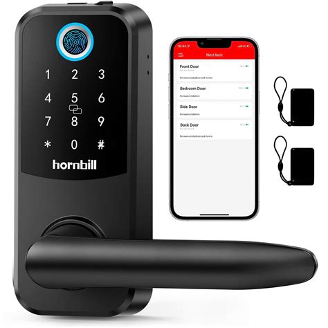 Fingerprint Smart Door Lock Handle Hornbill Keyless Entry Door Lock ...
