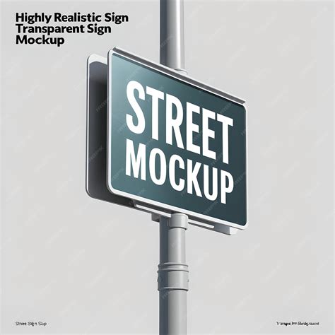 Realistic Street Sign Mockup Side View PSD Template | Premium AI ...