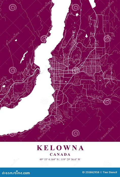 Kelowna - Canada Plum Plane Map Stock Illustration - Illustration of tree, flower: 255862958