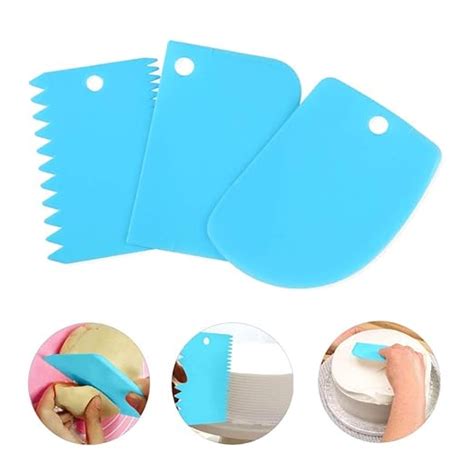 Buy 3Pcs Plastic Dough Cutter Scrappers Food-Safe Bread Dough Scraper ...