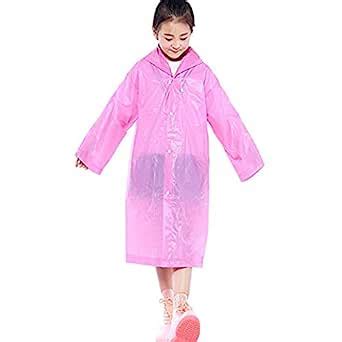 Krystle Kids Plain Waterproof Long/Full Raincoat,Hooded Jacket Rainwear ...