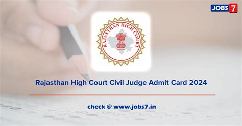 Rajasthan High Court Civil Judge Admit Card 2024, Exam Date @ hcraj.nic.in