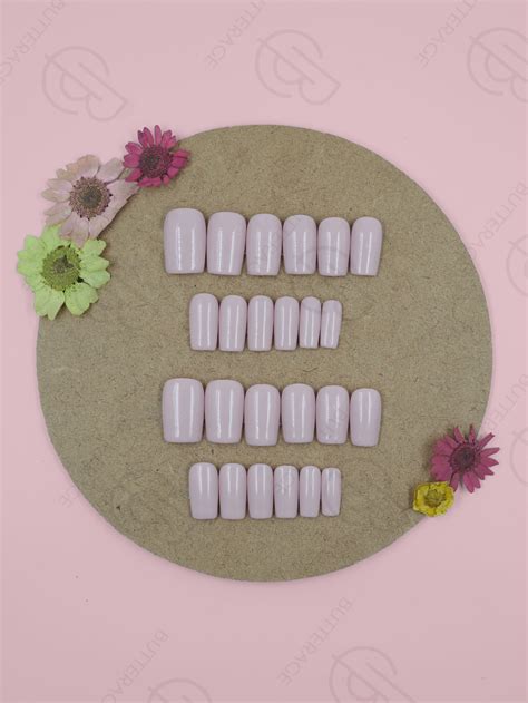 Delicate Rose Press On Nails | Pinkish Nude Blush Artificial Nails ...