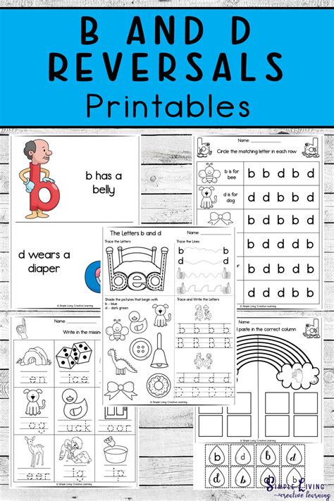 b and d Reversal Printables - Simple Living. Creative Learning