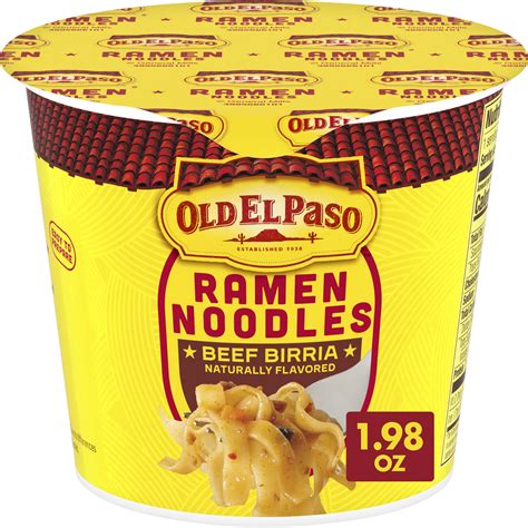 Old El Paso Ramen Noodles, Beef Birria Flavor, Microwave Soup Cup, 1.98 ...