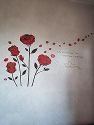 Decals Design 'Romantic Rose Flowers' Wall Sticker (PVC Vinyl, 50 cm x ...