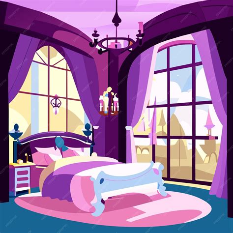 Princess bedroom interior cartoon design | Premium AI-generated vector