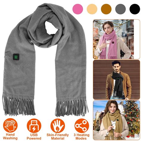 Moclever Heated Scarf for Men Women, Electric USB Heated Neck Wrap with ...