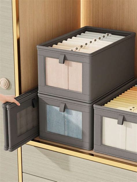 Large Canvas Storage Box With Clear Window Collapsible Clothes ...
