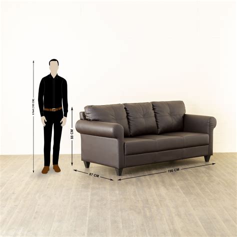 Buy Helios Roslyn Nxt Faux Leather 3-Seater Sofa - Brown from Home ...