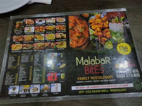 Menu at Malabar Bites - Chai Time, Mangaluru