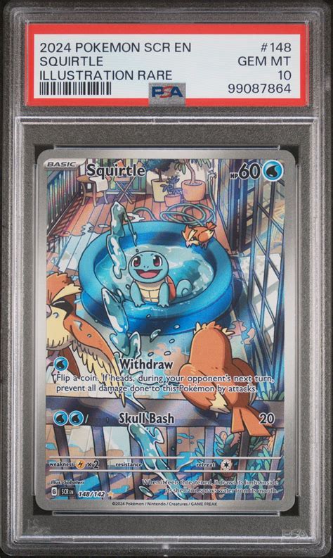 2024 Pokemon Scr En-stellar Crown 148 Squirtle Illustration Rare PSA 10 | GameStop