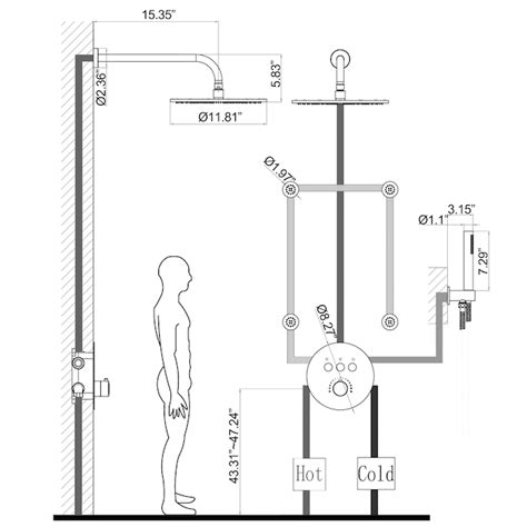 WELLFOR Brushed Nickel 12-in Dual Head Built-In Shower Faucet System ...