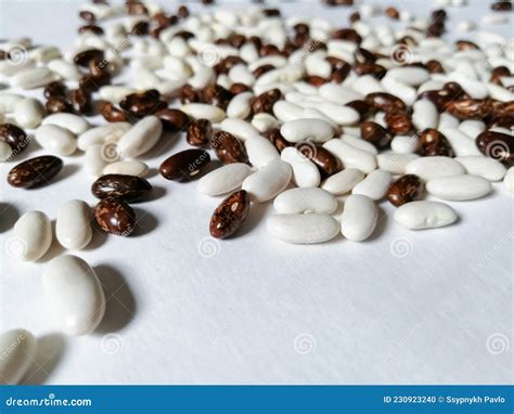 Beans of Two Varieties on White Stock Photo - Image of background, peas ...