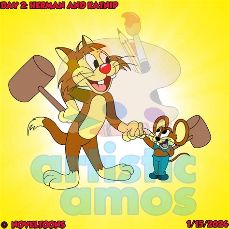 Day 2: Herman and Katnip by ArtisticAmos on DeviantArt