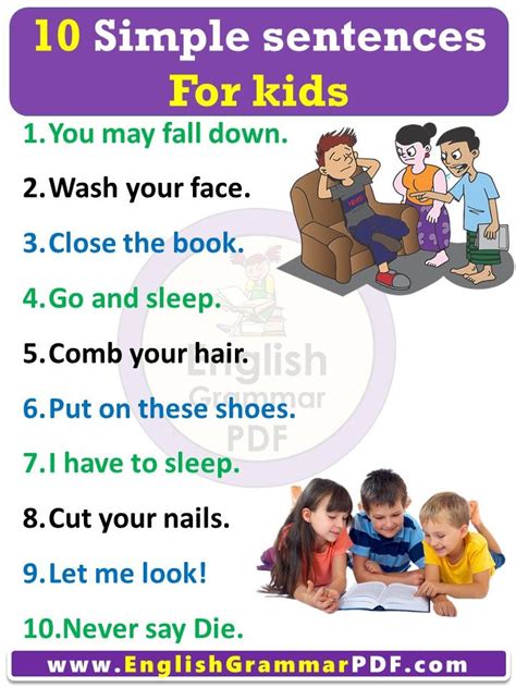 Image result for Simple Sentence Examples for Kids