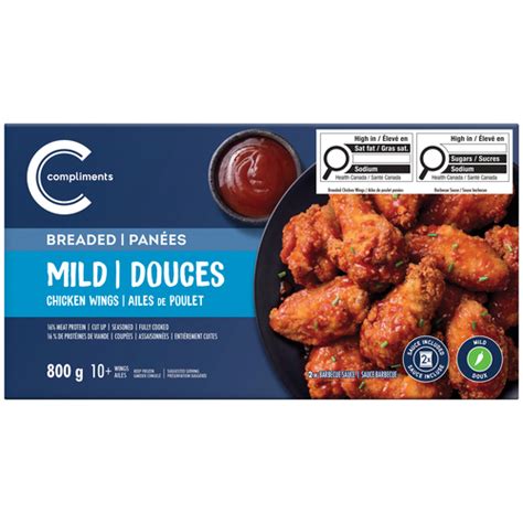 Buy Compliments Frozen Mild Chicken Breaded Wings 800 g | FreshCo