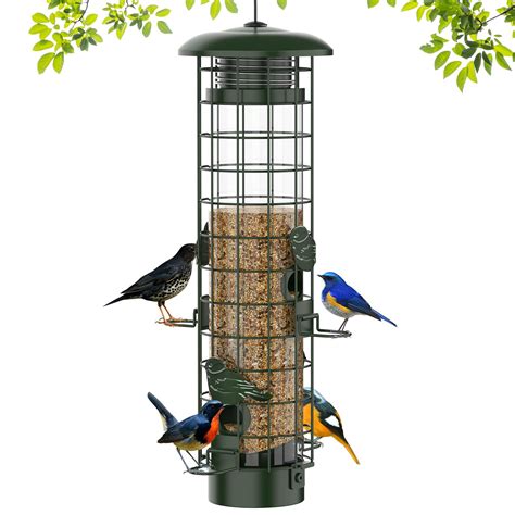 Squirrel Proof Bird Feeder,Metal Mesh Bird Feeders for Outdoors Hanging ...