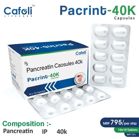 Pacrint 40K Capsule (Pancreatin I.P. 40,000 Units Capsule)