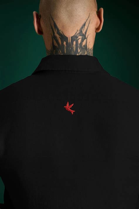 Bird Irish Linen Shirt - Black - Red – Komal Kothari
