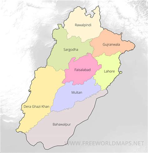 Regions Of Punjab Map