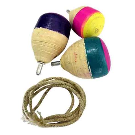Buy LTM Kid's Traditional Handcrafted Wooden Spinning Tops Bambaram ...