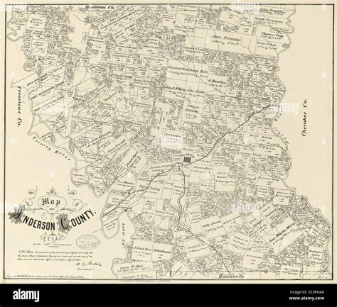 Map of Anderson County, Texas Stock Photo - Alamy