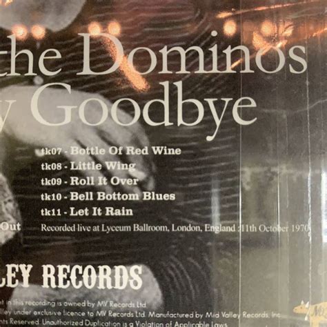 DEREK AND THE DOMINOS / NEVER SAY GOODBYE CD Mid Valley Records 大特価セール品 ...